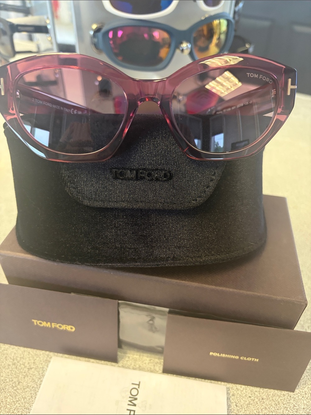 Tom Ford Women's Translucent Plum Oval Sunglasses